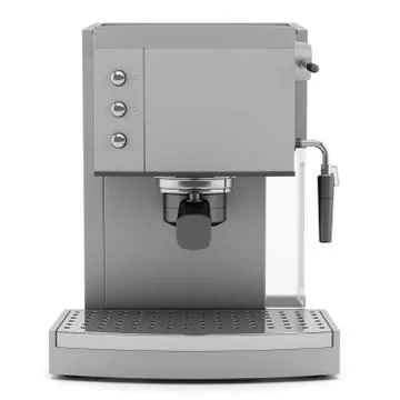Modern coffee machine isolated on white background Illustrazione stock