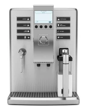 Modern coffee machine isolated on white background Stock Illustration