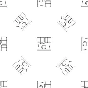 Modern coffee machine pattern seamless vector Stock Illustration