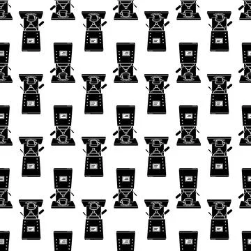 Modern coffee machine pattern seamless vector Stock Illustration