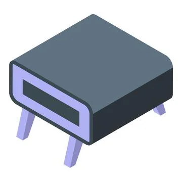 Modern coffee table standing on three legs with empty shelf Stock Illustration