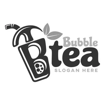 Modern cold bubble tea logo. Vector illustration Stock Illustration
