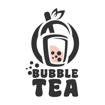 Modern cold bubble tea logo. Vector illustration Stock Illustration