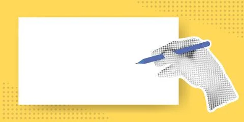 Modern collage with blank note sheet Stock Illustration