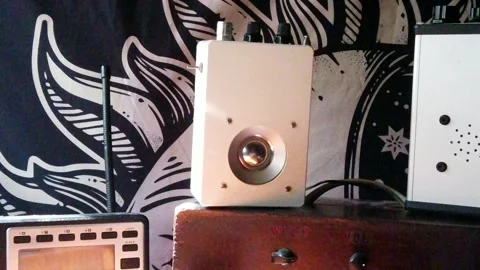 Modern collection of paranormal ghost box electronic EVP communication Stock Footage 247681894