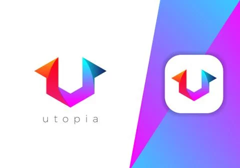 Modern Color Gradient Letter Shape Logo Design Illustrazione stock