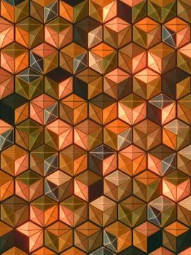 Modern colored hexagonal shape backdrop. Geometric digital 3d rendering pattern Illustrazione stock