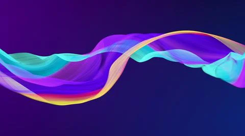 Modern colored poster, color dynamic wave flow, 3d render Stock Illustration