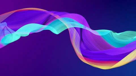 Modern colored poster, color dynamic wave flow, 3d render Stock Illustration