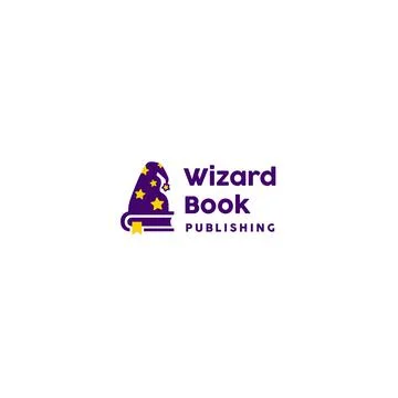 Modern colored WIZARD BOOK PUBLISHING logo design Stock Illustration