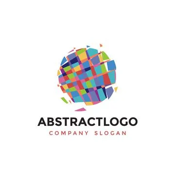 Modern colorful abstract circle shape logo mark vector. Illustrazione stock