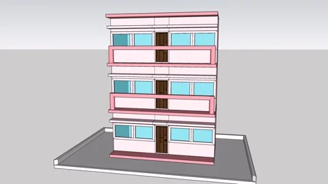 Modern Colorful Building Vídeos de archivo 345973937