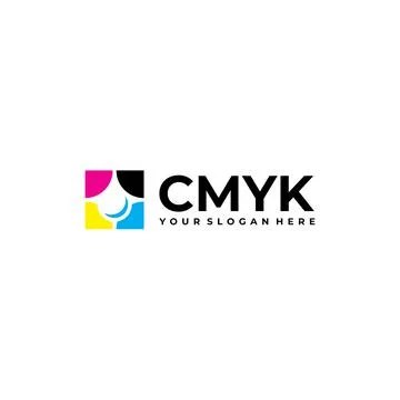 Modern colorful CMYK droplets square Logo design Stock Illustration