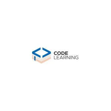 Modern colorful CODE LEARNING books logo design Stock Illustration