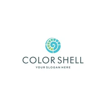 Modern colorful COLOR SHELL spiral Logo design Stock Illustration