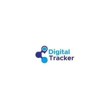 Modern colorful DIGITAL TRACKER tech logo design Stock Illustration