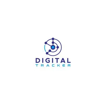 Modern colorful DIGITAL TRACKER tech logo design Illustrazione stock