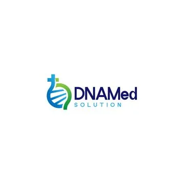 Modern colorful DNAMED SOLUTION gen logo design Stock Illustration
