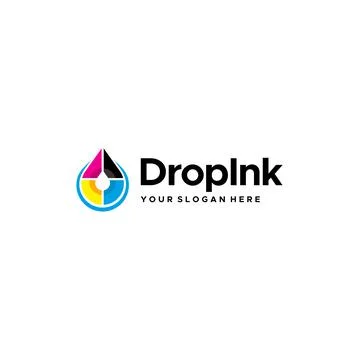 Modern colorful Drop Ink droplets Logo design Illustrazione stock