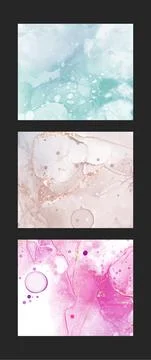 Modern colorful flow backgrounds set. Abstract color banners collection. Stock Illustration