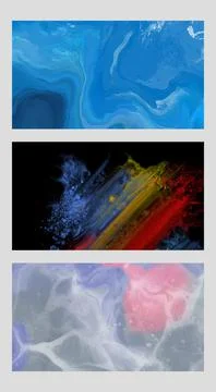 Modern colorful flow backgrounds set. Abstract color banners collection. Stock Illustration