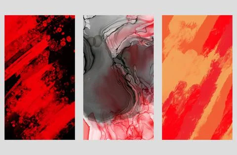 Modern colorful flow backgrounds set. Abstract color banners collection. Stock Illustration