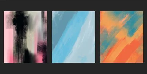 Modern colorful flow backgrounds set. Abstract color banners collection. Stock Illustration