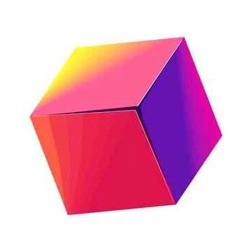 Modern colorful geometric cube creating abstract futuristic design Illustrazione stock