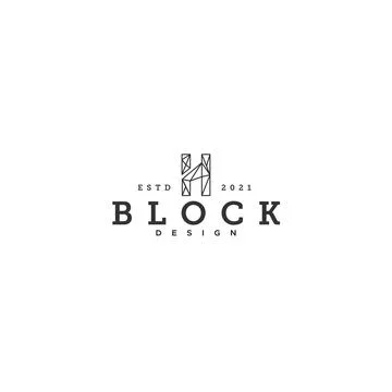Modern colorful initial H BLOCK cut logo design Stock Illustration