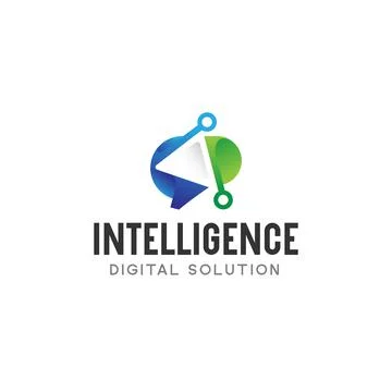 Modern colorful INTELLIGENCE effort logo design Stock Illustration