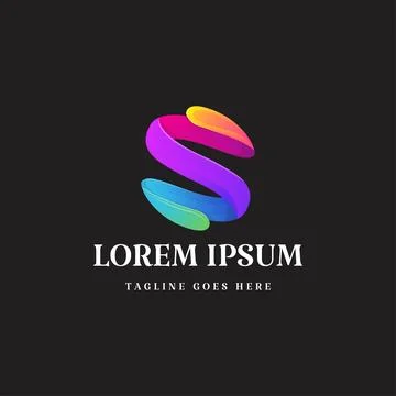 Modern Colorful Letter S Logo Design Vector Stock Illustration