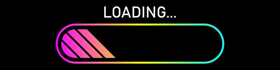 Modern colorful loading icon. Vector illustration isolated on black background. Stock Illustration