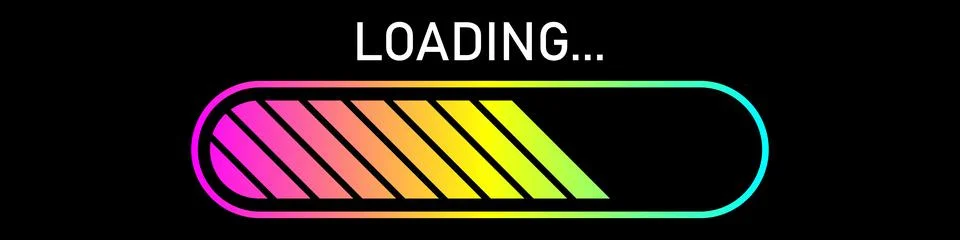 Modern colorful loading icon. Vector illustration isolated on black background. Stockillustratie