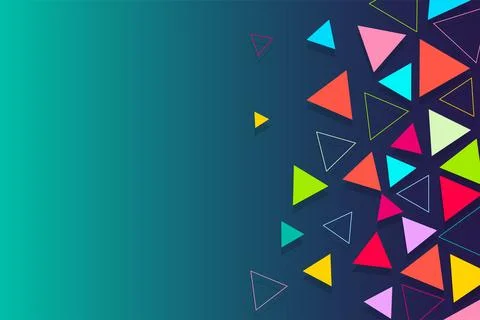 Modern Colorful Low Poly Triangle Shapes Collection Stock Illustration