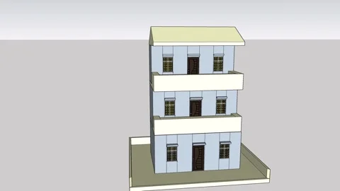 Modern Colorful Multi Store Building Video stock 347209230