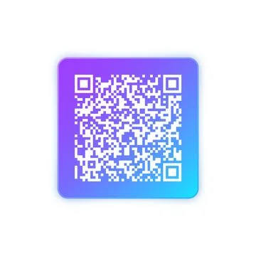 Modern colorful QR code sticker. Identification tracking code. Serial number Illustrazione stock