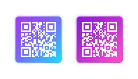 Modern colorful QR code sticker. Identification tracking code. Serial number Stock Illustration