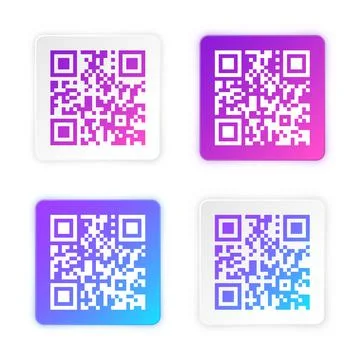 Modern colorful QR code sticker. Identification tracking code. Serial number 스톡 일러스트