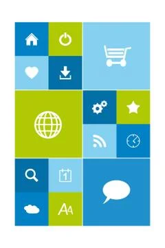 Modern colorful user interface in flat design, metro style template イラスト素材