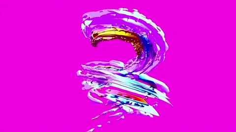 Modern colorful wave liquid shape splashing isolated. Stock Footage 105576452