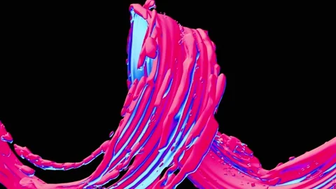 Modern colorful wave liquid shape splashing isolated. Stock Footage 105576464