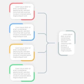 Modern colorful workflow infographic template with connected step layout Illustrazione stock
