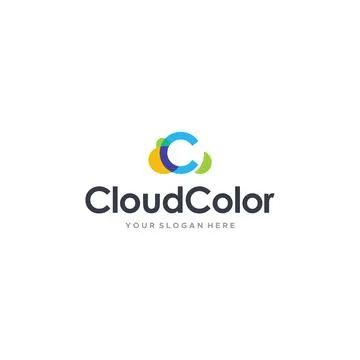 Modern colourful lettermark initial C logo design Stock Illustration