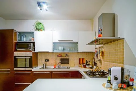 Modern comfortable kitchen, equipped with everything you need. Nice place to  Foto stock