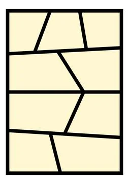 Modern comic layout with dynamic angled panels and thick outlines, perfect .. Ilustração Stock