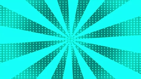 Modern comic style central rotating lines Cyan futuristic radial background Video stock 295925933
