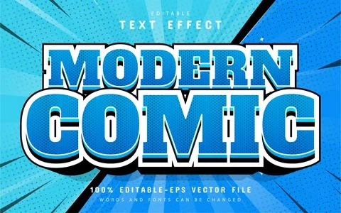 Modern comic style text effect Stock Illustration