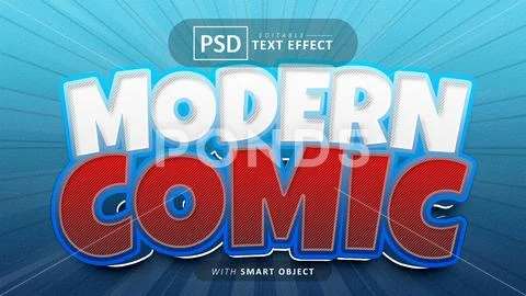 Modern comic text effect editable PSDテンプレート
