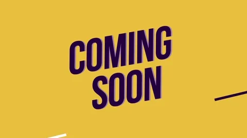 Modern Coming Soon Animation in yellow background Stock Footage 304528044