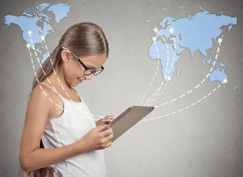 Modern communication technology mobile pad computer high tech Stock Photos